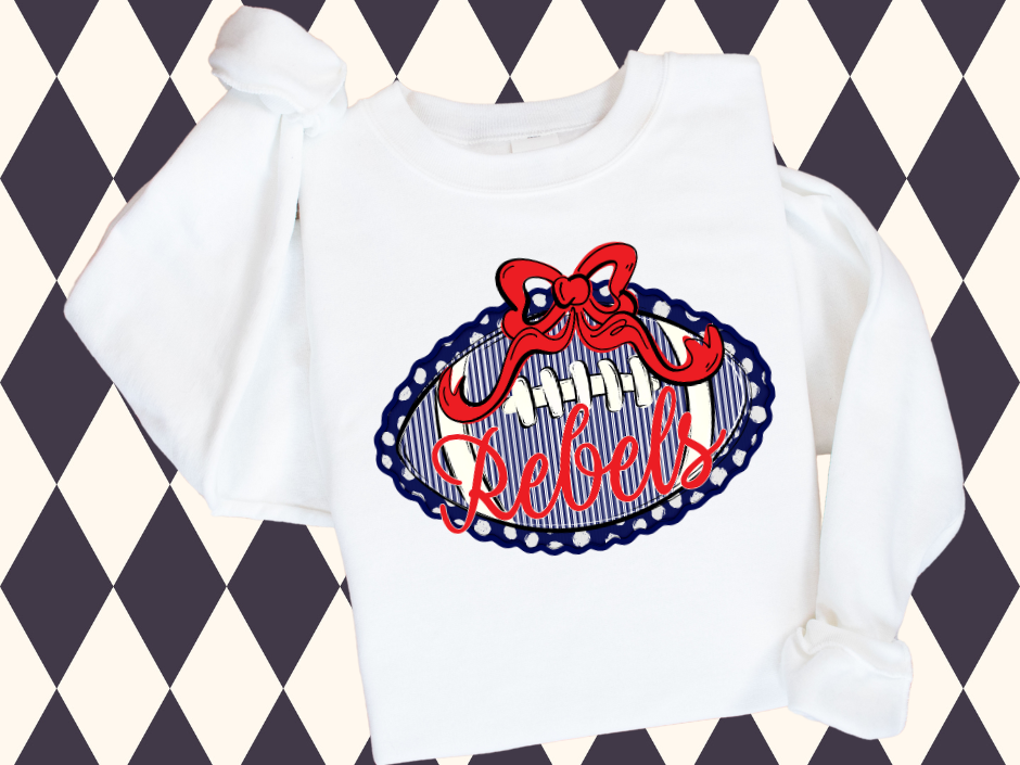 Prepster Football & Bow Tee/Sweatshirt ππ