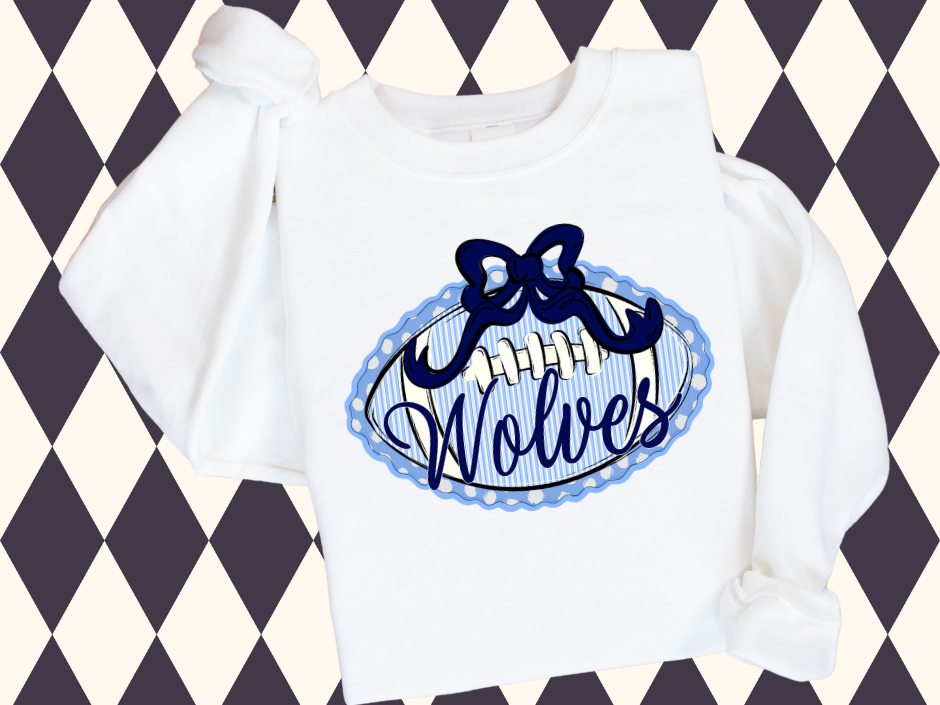 Prepster Football & Bow Tee/Sweatshirt ππ