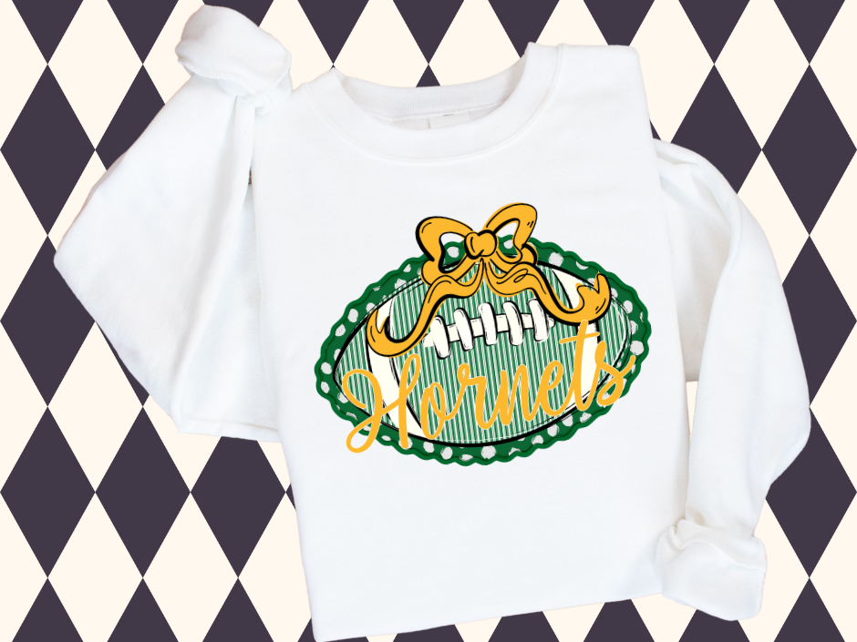 Prepster Football & Bow Tee/Sweatshirt ππ