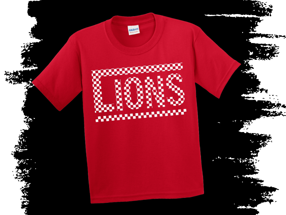 Checkerboard Lions Tee - House Colors