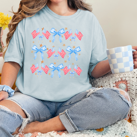 Red, White, and Bows Tee