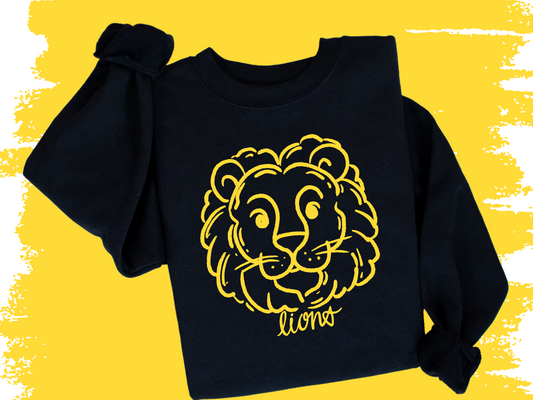 Doodle Lion Line Art Tee or Sweatshirt