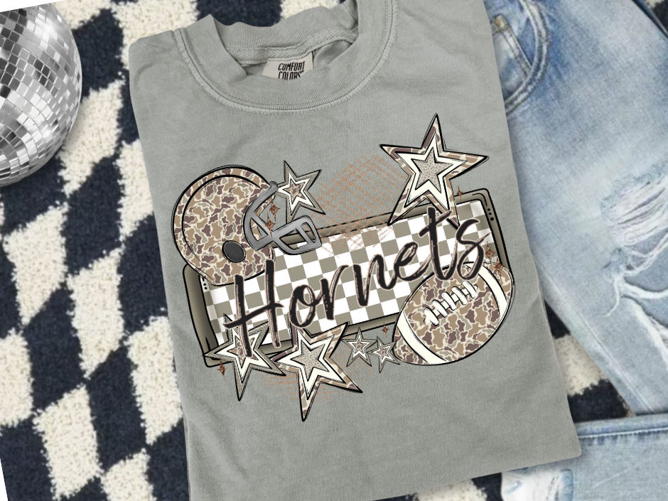 Camo + Stars Football Tee πβ