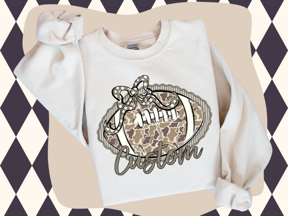 Custom Neutral Prepster Camo Football Sweatshirt πβ¨