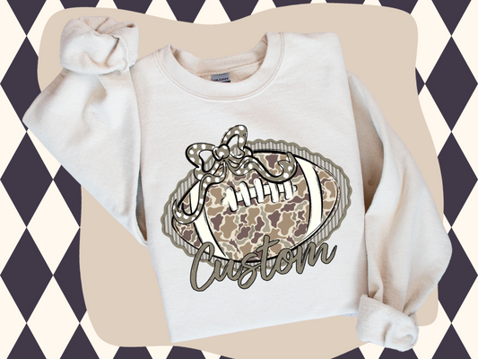 Custom Neutral Prepster Camo Football Sweatshirt 🏈✨
