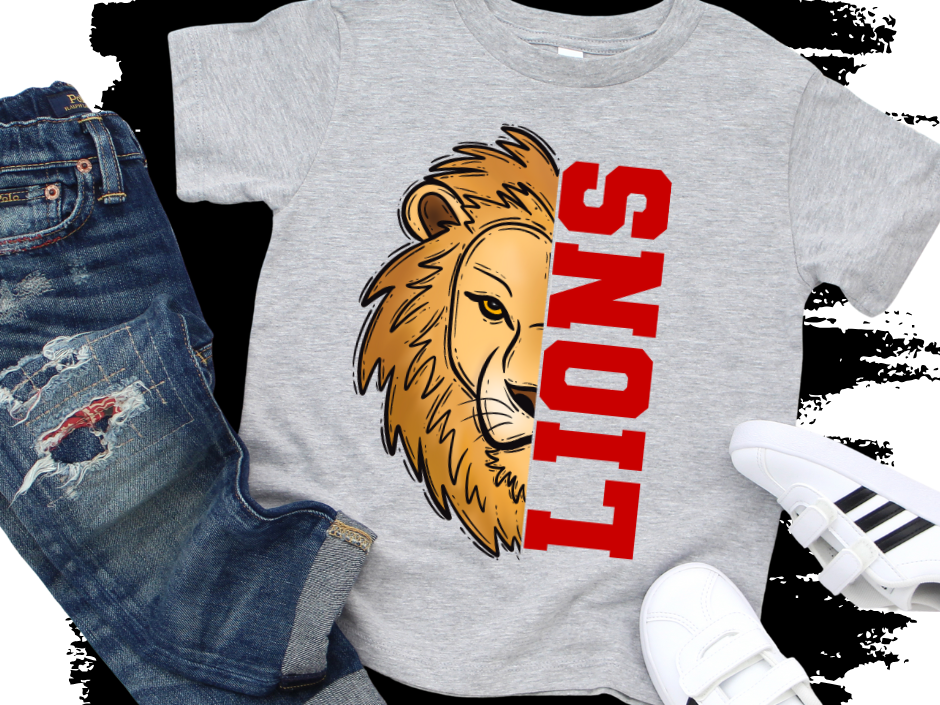Split Face Lions Tee β House Colors Edition π¦