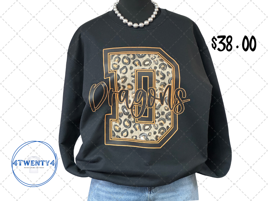 Varsity Letter (Leopard) with Script Mascot