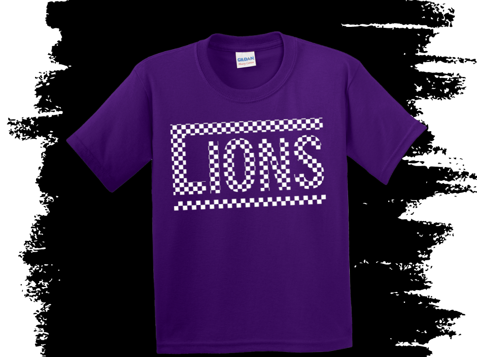 Checkerboard Lions Tee - House Colors