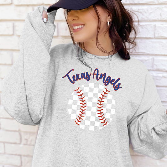 Texas Angels Checkered Softball Sweatshirt
