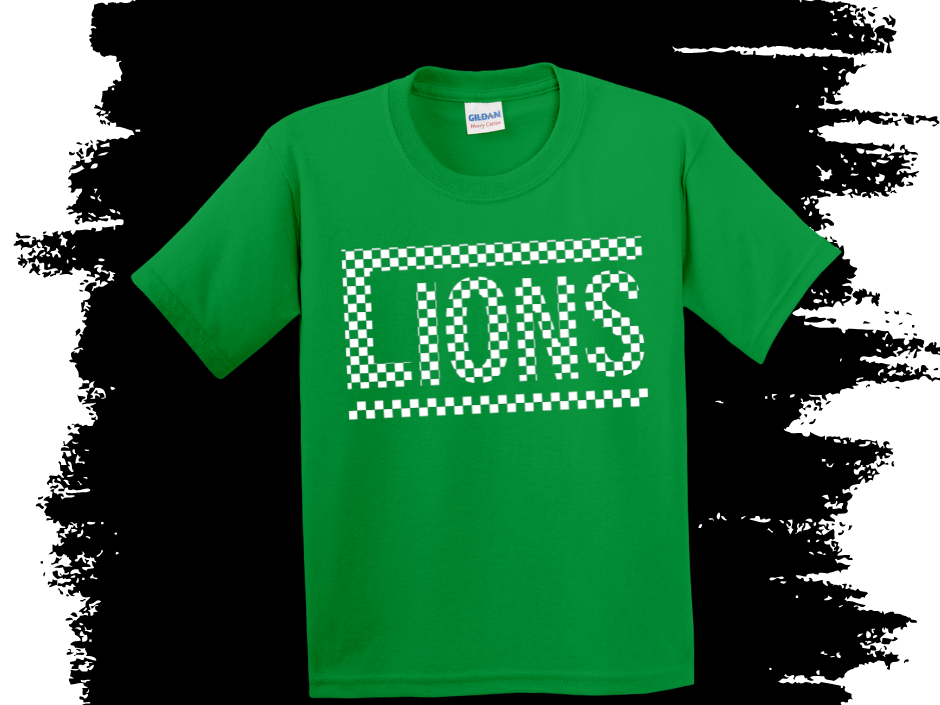 Checkerboard Lions Tee - House Colors