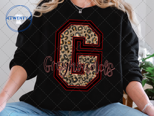 Varsity Letter (Leopard) with Script Mascot