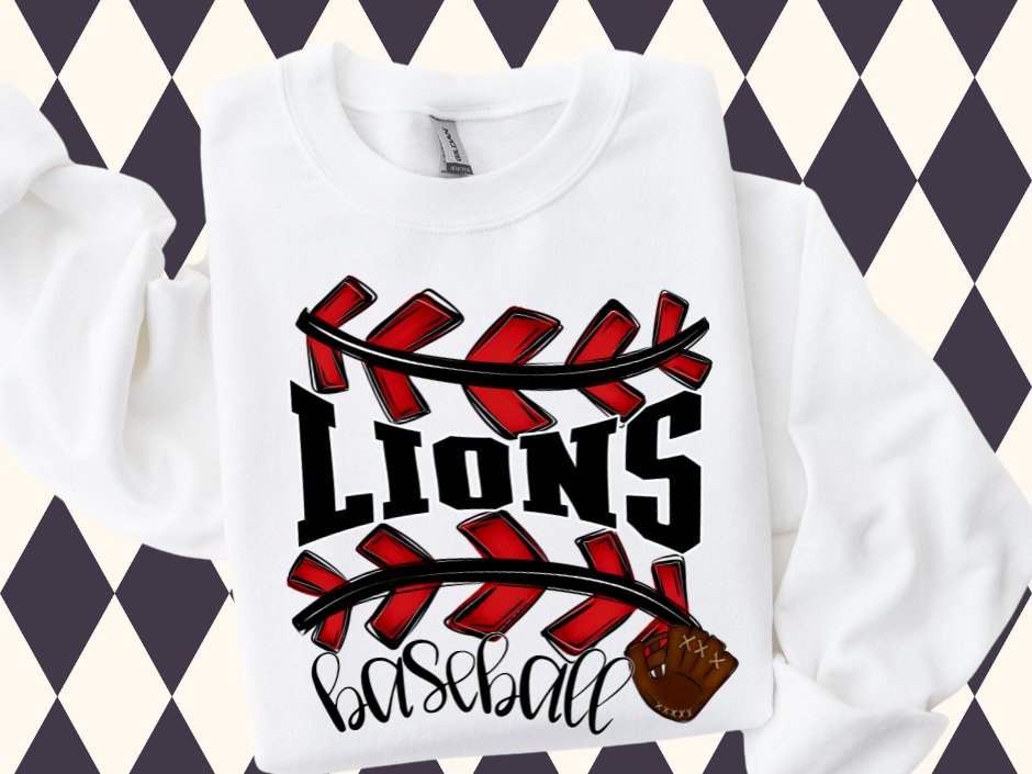 Baseball Stitch Mascot T-Shirt or Sweatshirt • Game Day Spiritwear