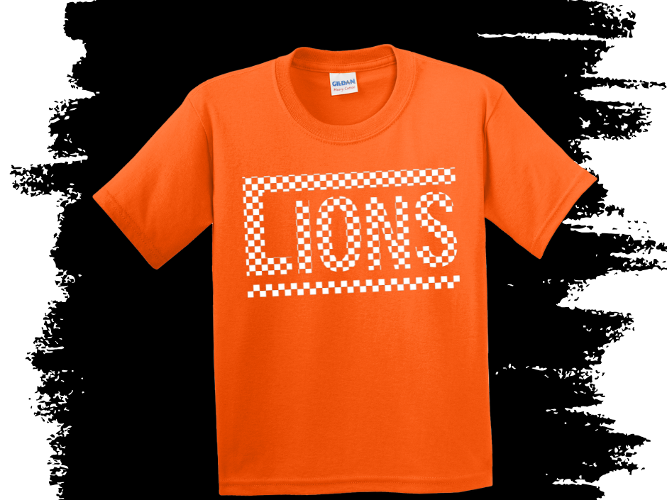 Checkerboard Lions Tee - House Colors