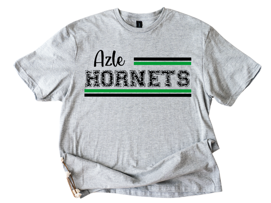 📣 Custom Varsity Mascot Stripe Tee or Sweatshirt