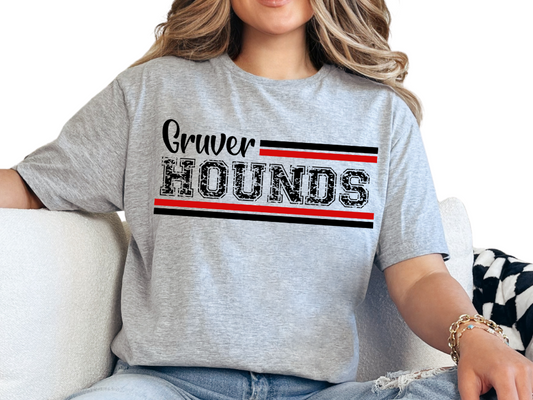 📣 Custom Varsity Mascot Stripe Tee or Sweatshirt