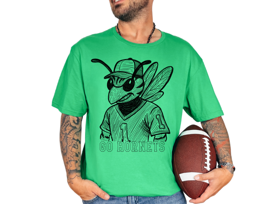 🖤 Sketch Mascot Tee – Custom Spirit Wear