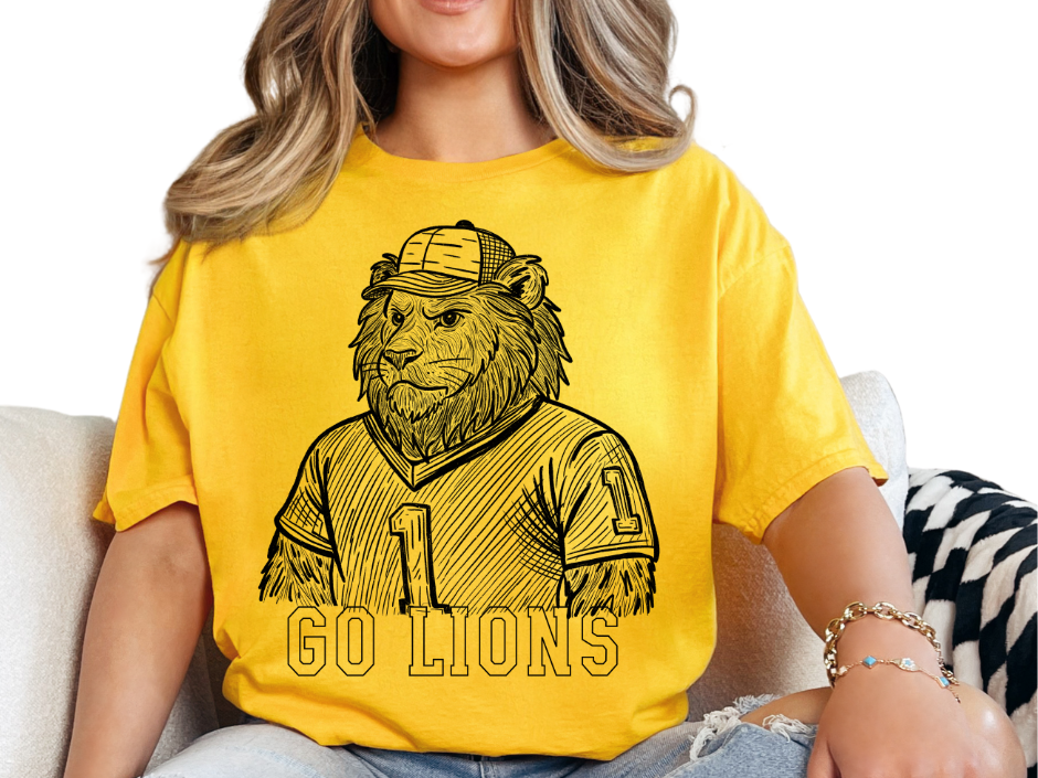 🖤 Sketch Mascot Tee – Custom Spirit Wear