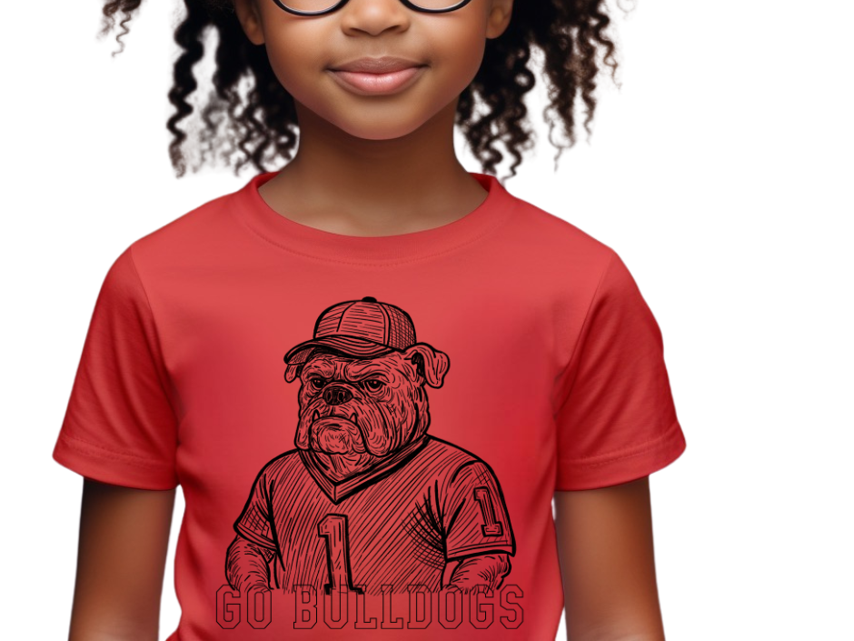 🖤 Sketch Mascot Tee – Custom Spirit Wear