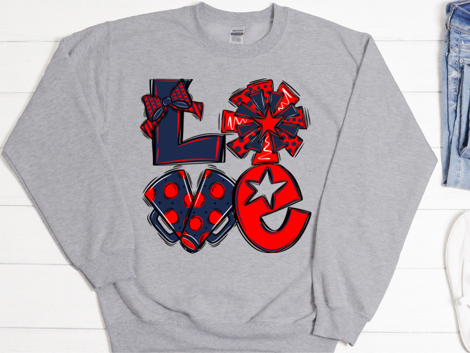 📣 Cheer LOVE Sweatshirt (Kids + Adults)