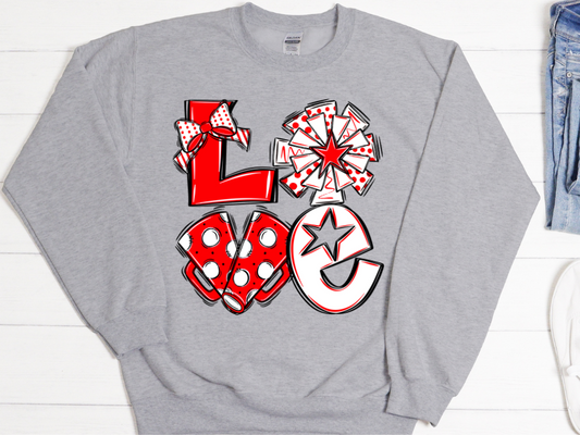 📣 Cheer LOVE Sweatshirt (Kids + Adults)