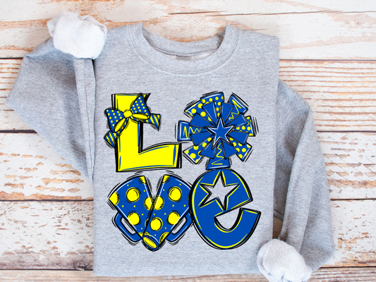 📣 Cheer LOVE Sweatshirt (Kids + Adults)