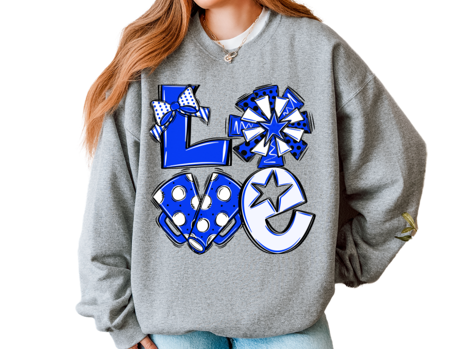 📣 Cheer LOVE Sweatshirt (Kids + Adults)