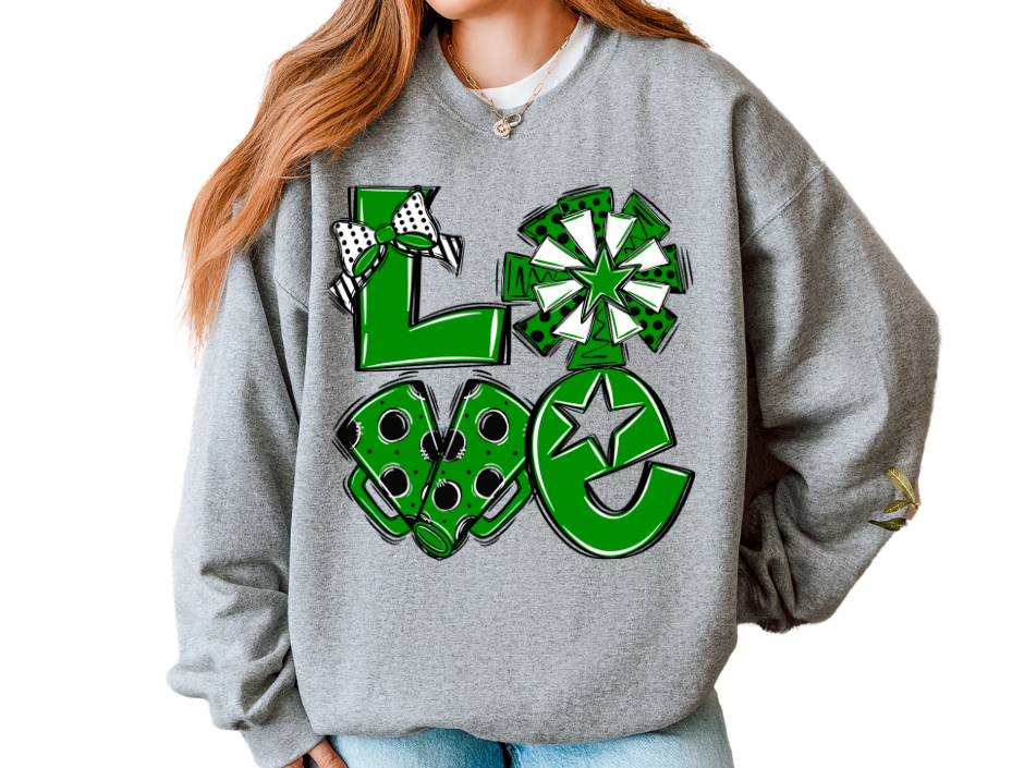 📣 Cheer LOVE Sweatshirt (Kids + Adults)