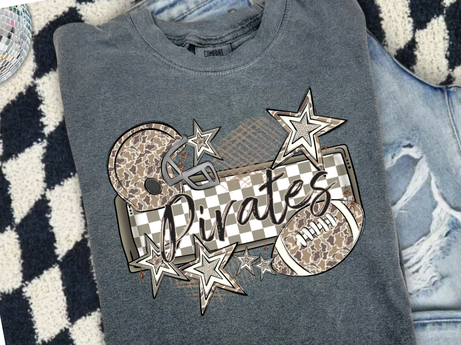 Camo + Stars Football Tee πβ
