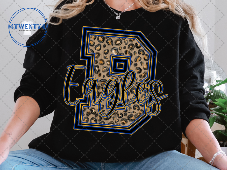 Varsity Letter (Leopard) with Script Mascot