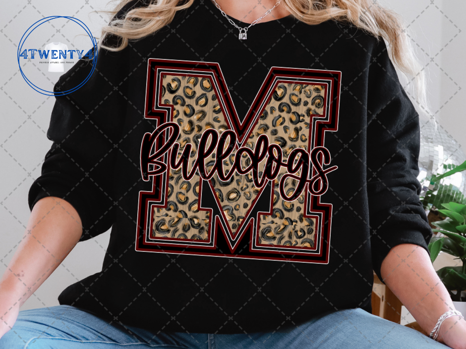 Varsity Letter (Leopard) with Script Mascot
