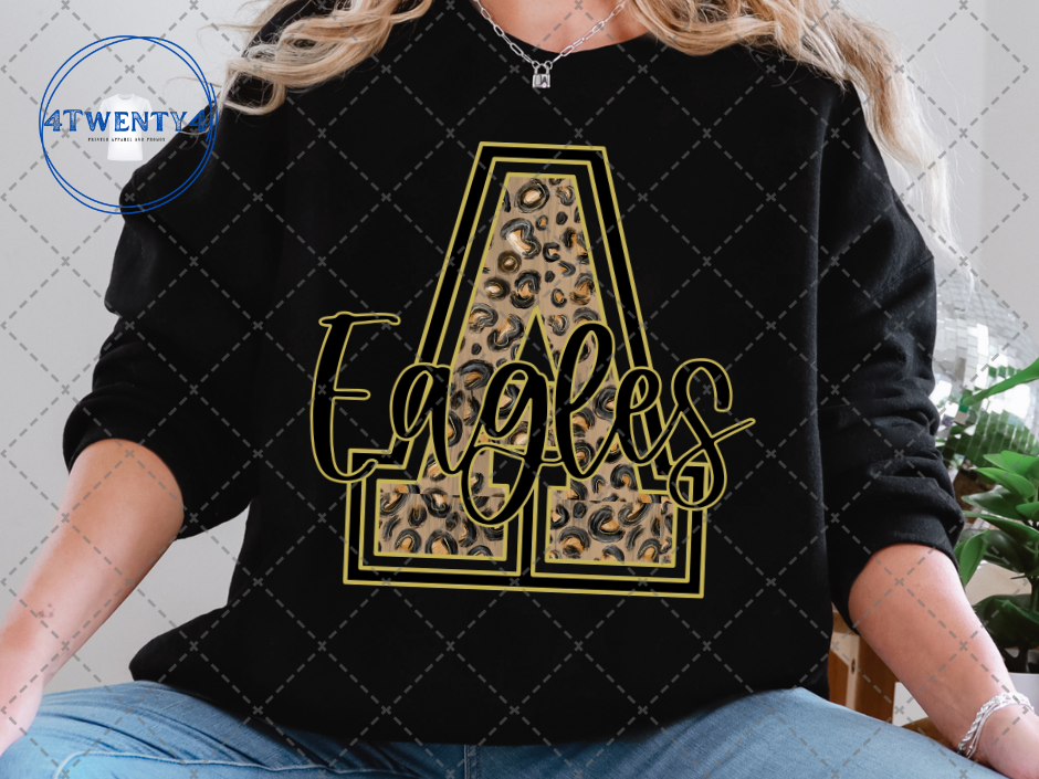 Varsity Letter (Leopard) with Script Mascot