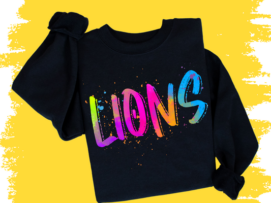 Neon Splash LIONS Tee or Sweatshirt