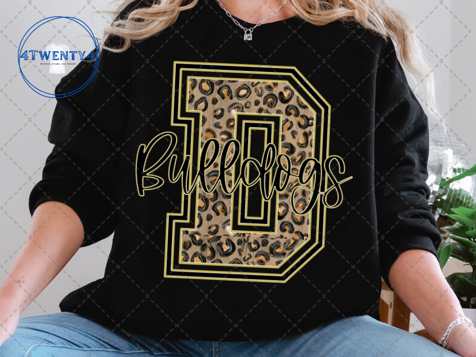 Varsity Letter (Leopard) with Script Mascot