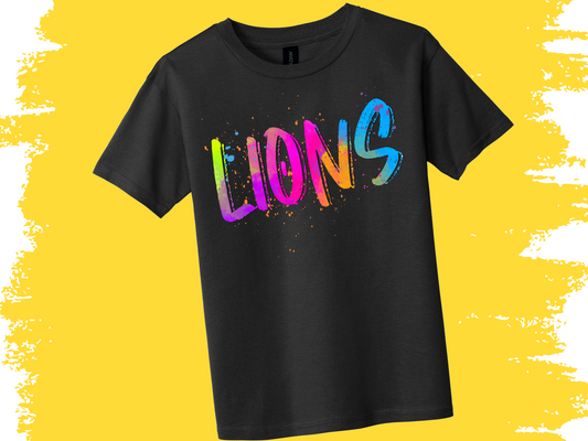 Neon Splash LIONS Tee or Sweatshirt