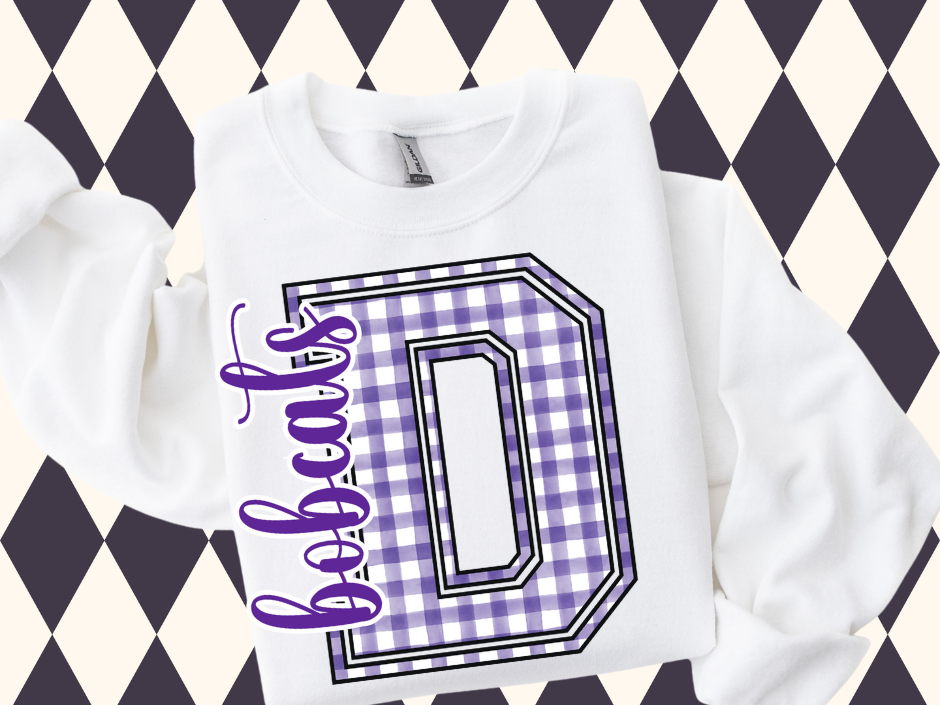 Gingham Game Day Letter Tee