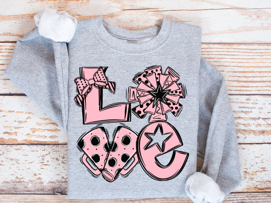 💖 LOVE Cheer Sweatshirt – Pink Out Edition (Kids + Adults)