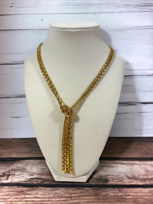 Dazzle in Gold - Chic Y-Drop Necklace