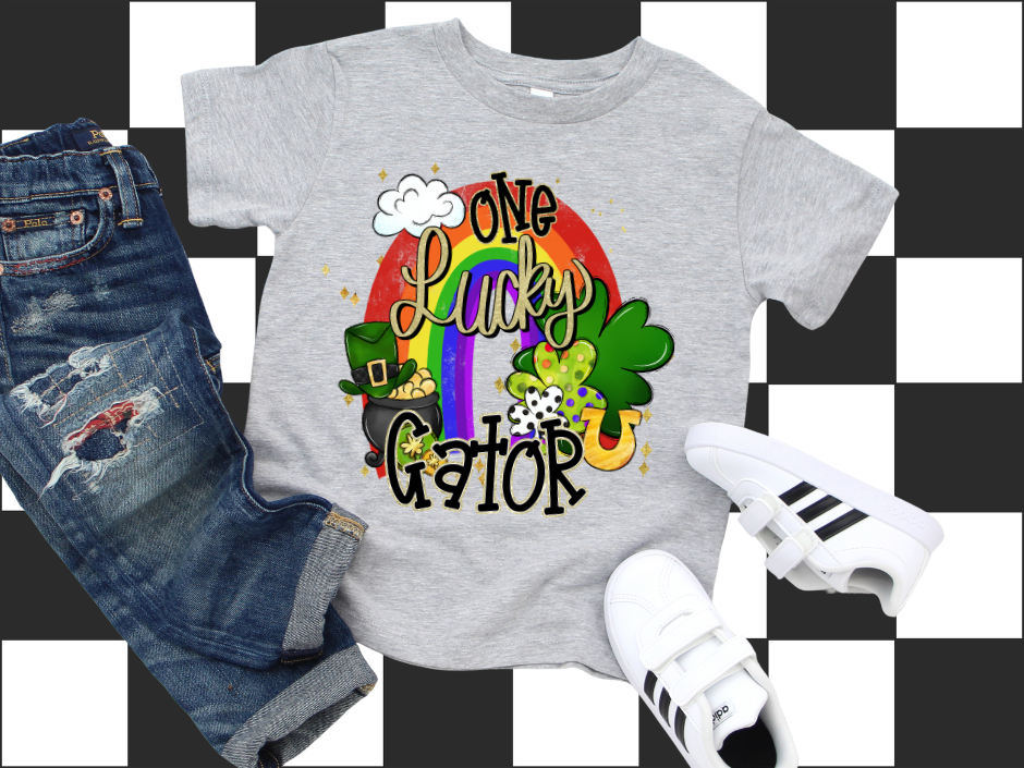 One Lucky Gator - Rainbows and Shamrocks