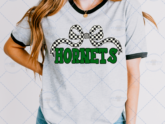 Checkered Bow Mascot Tee 🎀