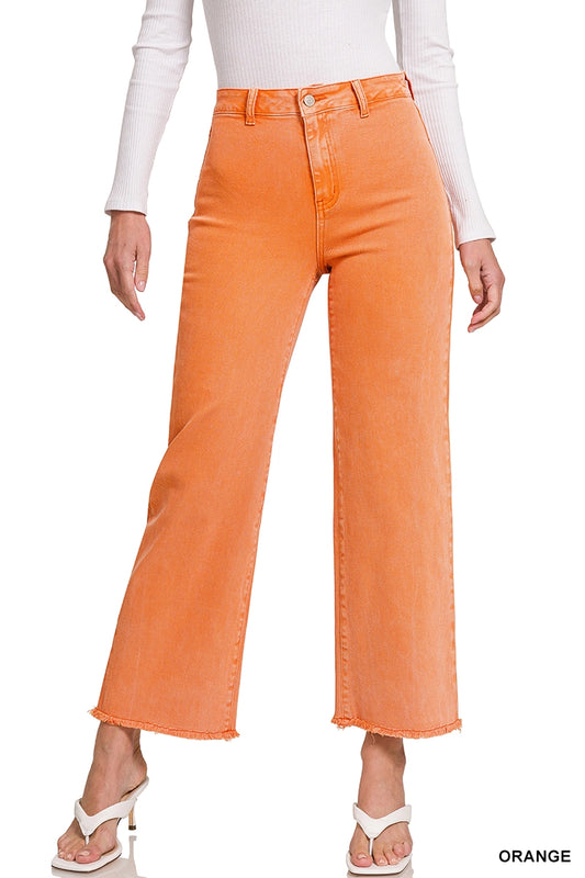 Tangerine Fusion Frayed Hem Jeans