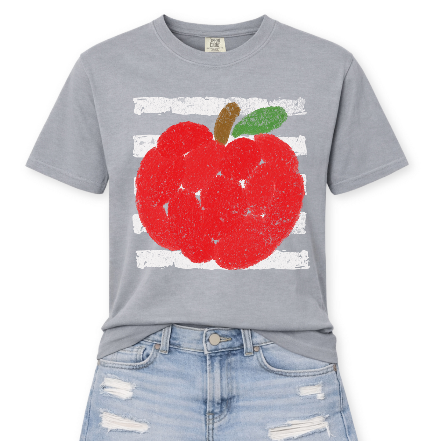 Chalkboard Apple Graphic T-Shirt