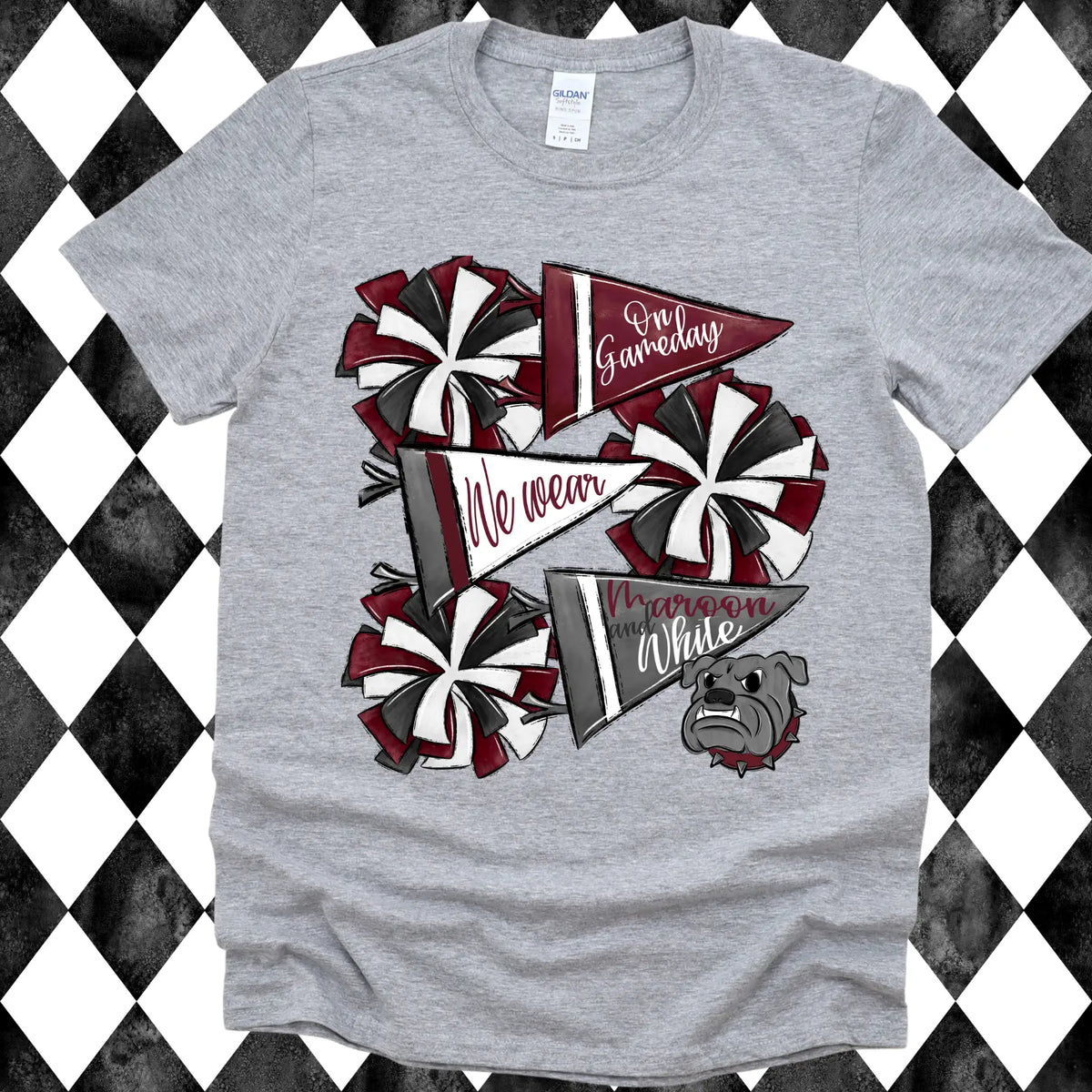 Bulldogs Pom Pom Roster t-shirt - Sport Grey, front