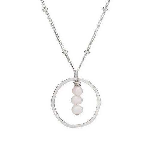 Treble Three Pearls Circle Necklace - Maggie Mae's Boutique and Custom Printing