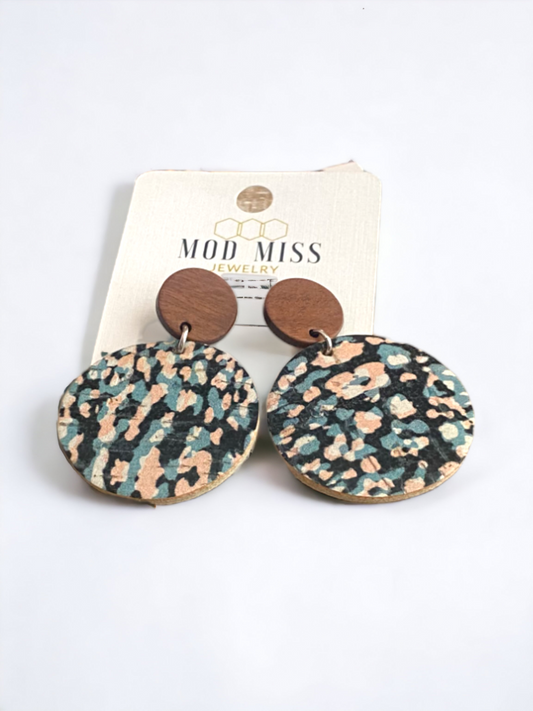 Leopard Mirage Cork Earrings - Maggie Mae's Boutique and Custom Printing