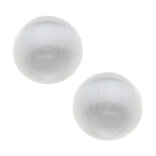 Satin Silver Stud Earrings - Maggie Mae's Boutique and Custom Printing