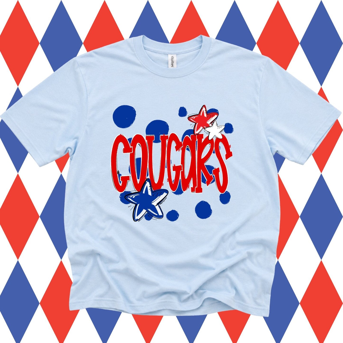 Stars, Dots, and Mascots - Cougars T-Shirt