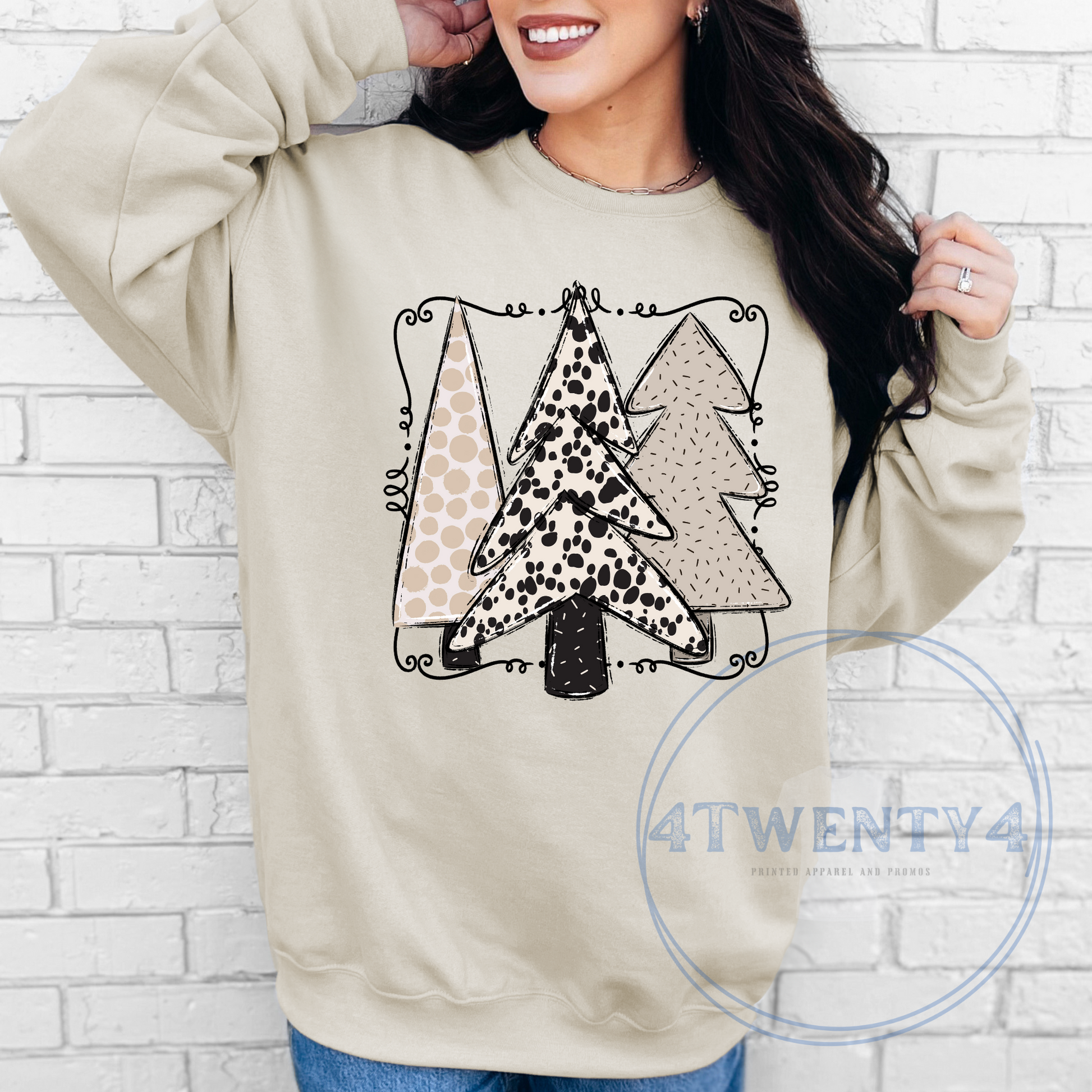 Neutral Three Trees Sweatshirt