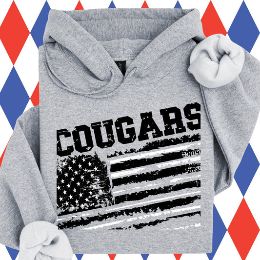 Black and White Flag - Cougars Hoodie