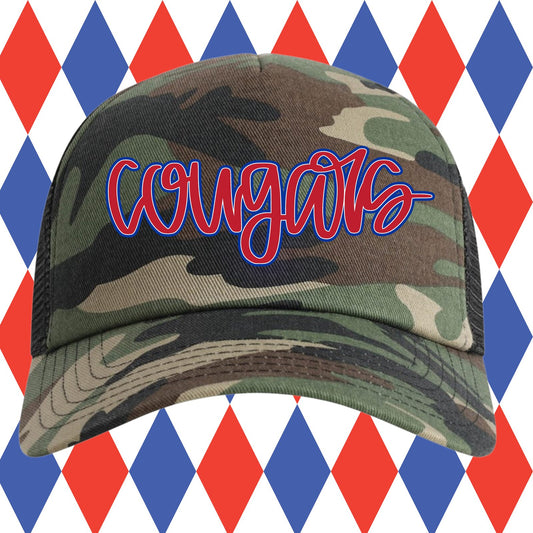 Cougars Script Camo Cap