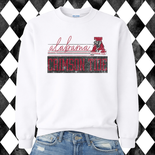 Retro Script College Crew Sweatshirt